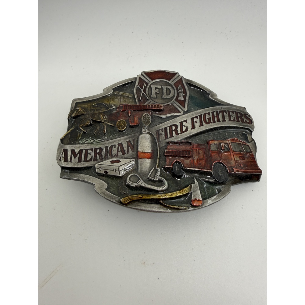 Vintage 1988 Siskiyou American Firefighters Belt Buckle